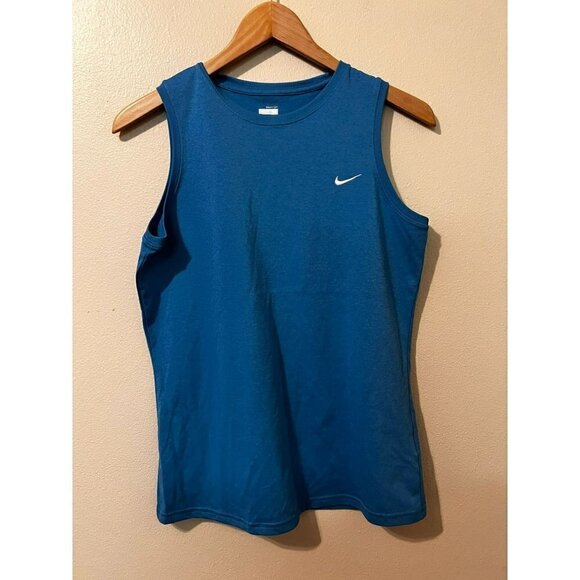 Women's Nike Dri-fit Blue Muscle Tank Size M [EXCELLENT] - Picture 1 of 5